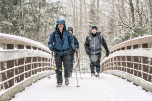 Hiking in the snow