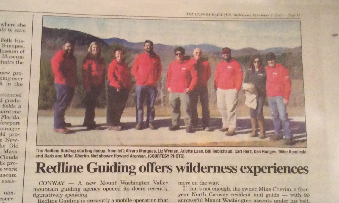 Newspaper clipping with team photo and text, below.