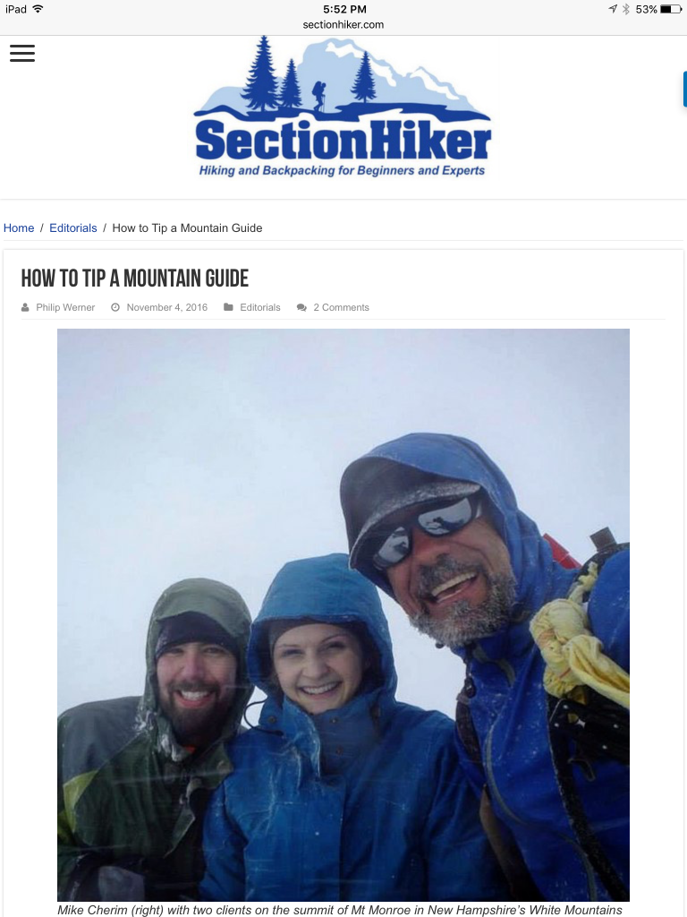 Tipping Points on Section Hiker Redline Guiding