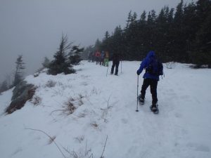 Snowshoeing on the edge